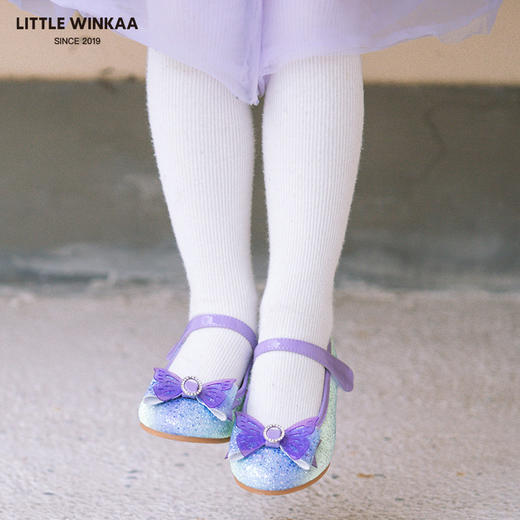 【云优选】Little winkaa女童公主鞋艾莎水晶皮鞋春秋新款小女孩配裙子单鞋 商品图3