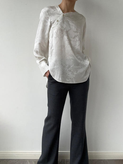 YANYI CHANG｜92890481 脚口开叉修身显瘦喇叭裤 [ 烟墨花灰 ] 商品图10