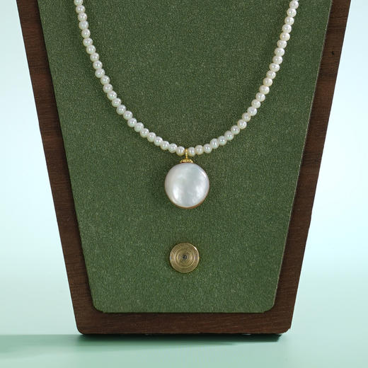 子佩集【银河回响】银S925珍珠AOYA奥雅项链【SGN1747001】2mm小珠11.5mm大珠(平底半珠)2512 商品图6