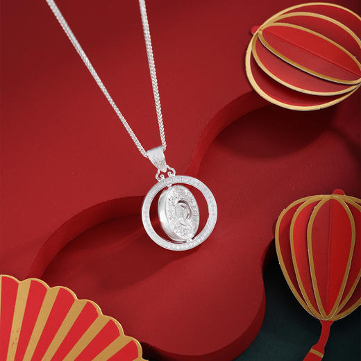 子佩集【八宝福盘】S990银吊坠【QFDZ044】花丝吊坠可旋转（不含链）2510 商品图4