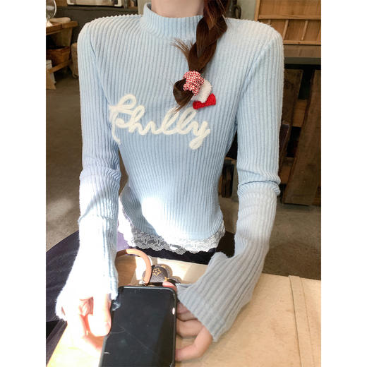 <曾小咸推荐>3.22现货秒杀 ！微信超特价！韩系蕾丝边针织衫t 日常119.99 立减60 秒杀59.99！！ 商品图1