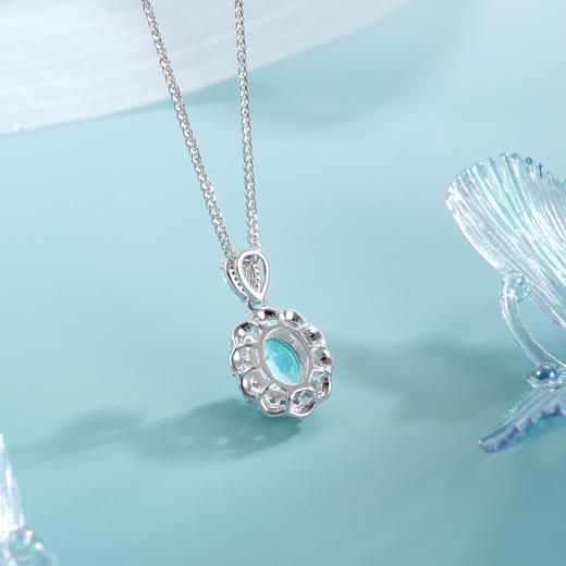 子佩集【蓝悦凝福】S925银套链【PM2221-XF】培育宝石帕拉伊巴蓝碧玺大椭圆2510 商品图3