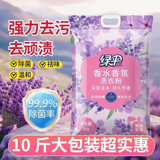 绿伞除菌除螨薰衣草深层去渍洗衣粉持久留香家庭装 商品图0