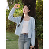 鹿向南「海盐奶蓝」巨温柔蓝色针织衫女春季新款法式气质开衫上衣 商品缩略图2