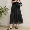 西遇黑色网纱波点女2026春夏新款高腰显瘦a字大摆长半身裙子H0060216 商品缩略图2