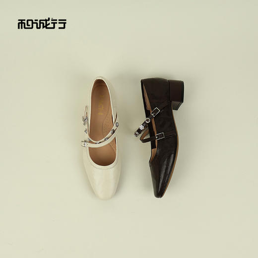 和诚行2026春季新款法式气质时尚百搭时装玛丽珍鞋中跟单鞋2120021 商品图3