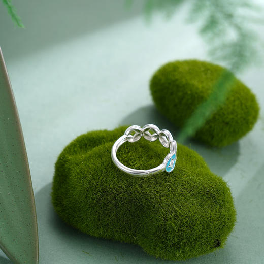 子佩集【赢财生福】S990银戒指【MXJZ027】花丝珐琅彩五连环钱币2510 商品图5