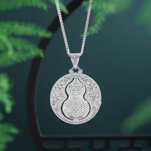 子佩集【福禄转运】S990银吊坠【YXYLDZ054】可转动葫芦花丝平安祥云（不含链）2510 商品图5