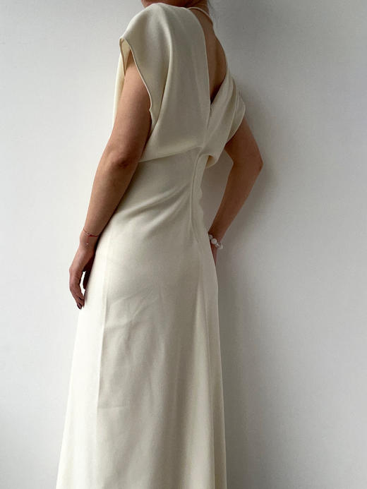 YANYI CHANG｜91830070 大V领立裁收腰连衣裙 [ 奶油黄 ] 商品图1