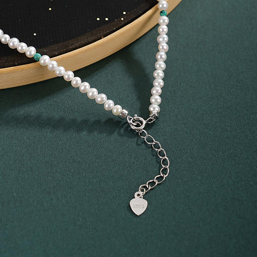 子佩集【碧影清辉】银S925珍珠AOYA奥雅项链【QNX0020】3mm珠绿松石2512 商品图4