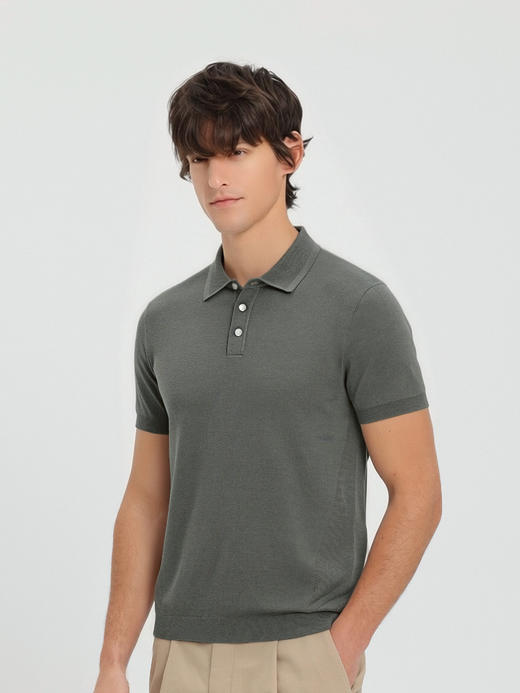 callisto白色双层领口丝棉混纺弹力T恤 商品图8