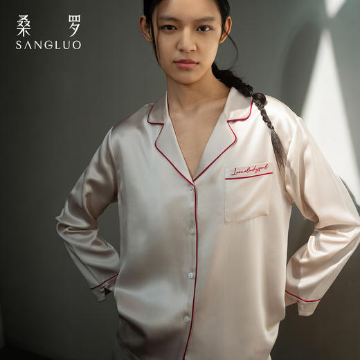 玻尿酸美肤』桑罗23姆米重磅睡衣套装桑蚕丝女家居服外穿 商品图3