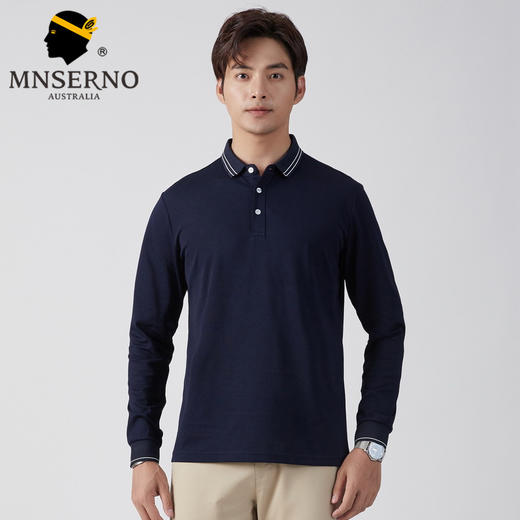 【西尔奴丝光棉长袖polo衫】|男女同款，休闲、时尚、百搭 72h发货 商品图0