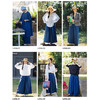 绽放113朵/蓝-艺术家*纯棉色织蓝宽松帅气阔腿裤全腰松紧百搭长裤 商品缩略图3