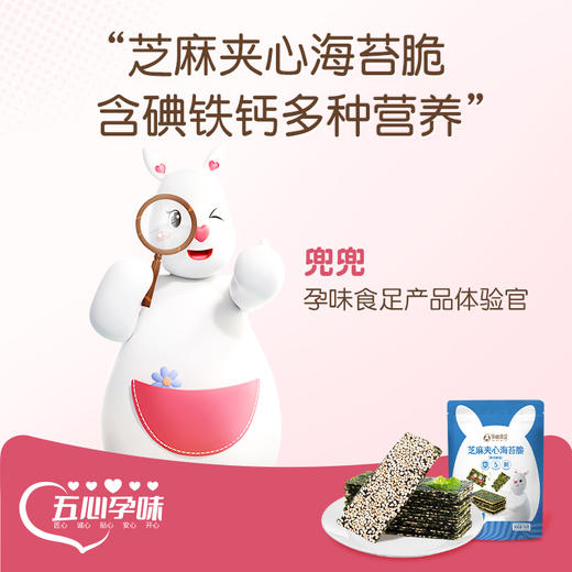 【品牌直发】孕味食足芝麻海苔孕妈芝麻夹心海苔脆芝麻海苔脆大片紫菜 38g/袋 商品图1