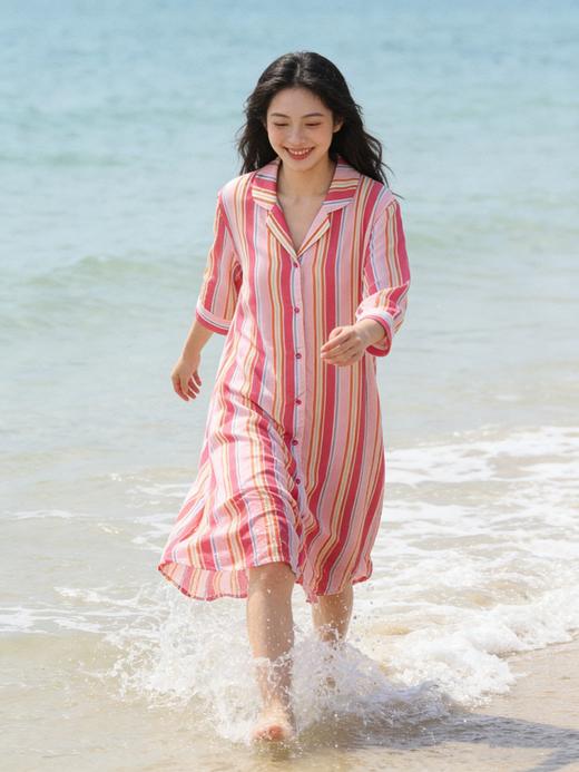 【粘纤绵绸】SCHIESSER德国舒雅女士七分袖100%粘纤梭织连衣裙31/24784D 商品图1