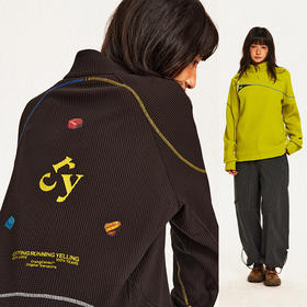 CryingCenter 华夫格半拉链高领训练长袖T恤 哭喊中心