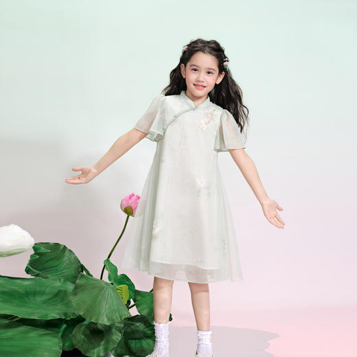 笛莎/Deesha 观山见2026年夏季新款童装女童国风连衣裙 商品图2