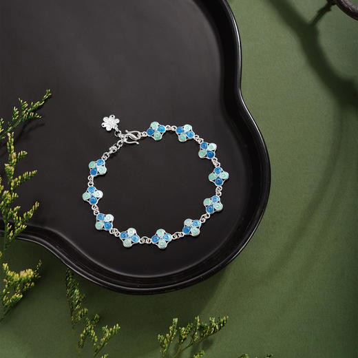 子佩集【四叶安好】S990银手链【MXSL011】四叶草花丝珐琅彩2510 商品图8