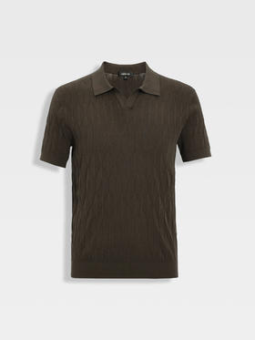 callisto深绿石纹褶皱丝绵凉感T恤