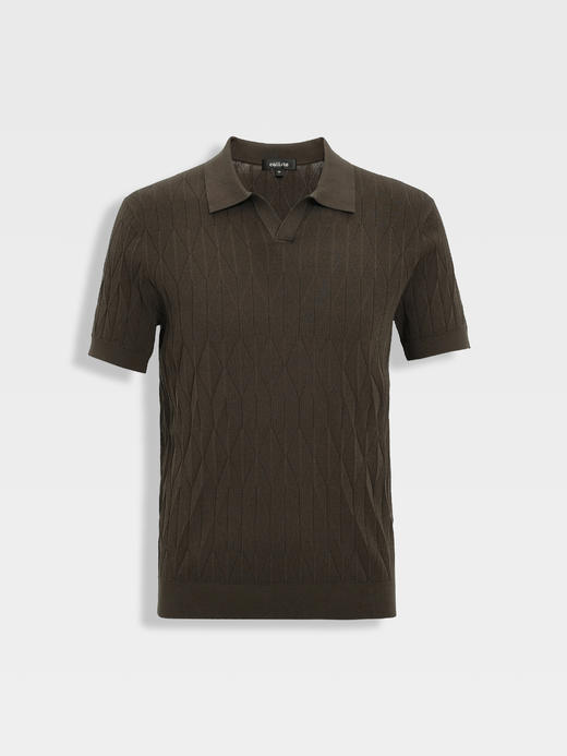 callisto深绿石纹褶皱丝绵凉感T恤 商品图0