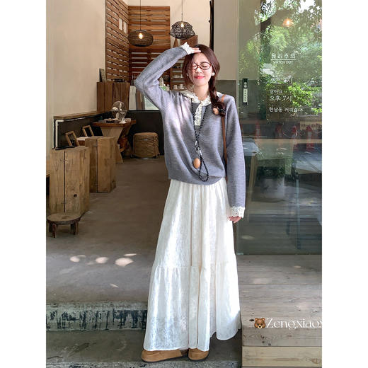 <曾小咸推荐>3.22现货秒杀 ！微信超特价！韩系蕾丝连帽针织衫 日常169.99 立减100 秒杀69.99！！ 商品图1