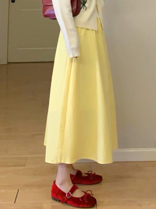 【百图lulu定制】【预售4月23日发】【黄玫瑰半裙】点亮一身穿搭  碎褶 A字裙摆 弹力腰围 半身裙 商品图3