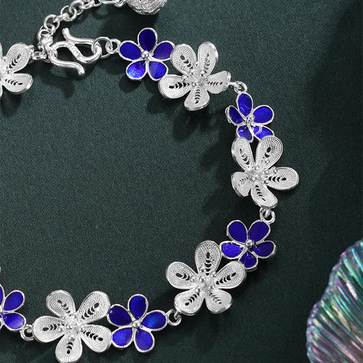 子佩集S990银【樱花】手链【WBLSHSL-4】花丝珐琅彩2510 商品图3