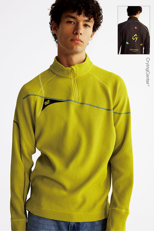 CryingCenter 华夫格半拉链高领训练长袖T恤 哭喊中心 商品图4