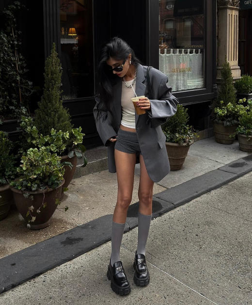 普拉达 乐福鞋系列的两款 款1⃣️经典一脚蹬 款2⃣️厚底一脚蹬 商品图3