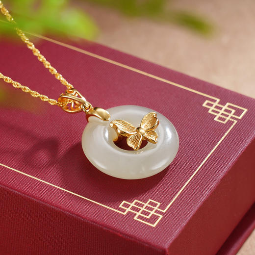 子佩集S925银【心蝶】和田玉套链项链【WSB6954】平安扣2509 商品图1