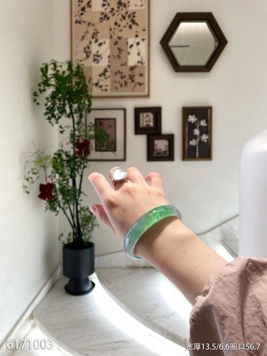 高冰种飘翠手镯【6171003】圈口56.7~具体价格微信咨询 商品图6