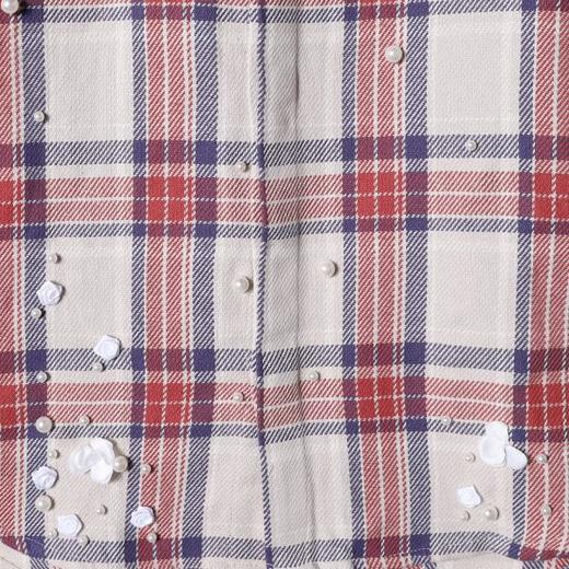 SDSA男装2026新款高贵轻奢韩系格纹立体花钉珠衬衫百搭时尚上衣 商品图2