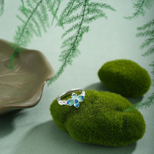 子佩集【花开景明】S990银戒指【YXYLJZ015】四叶草花丝珐琅彩2510 商品图9