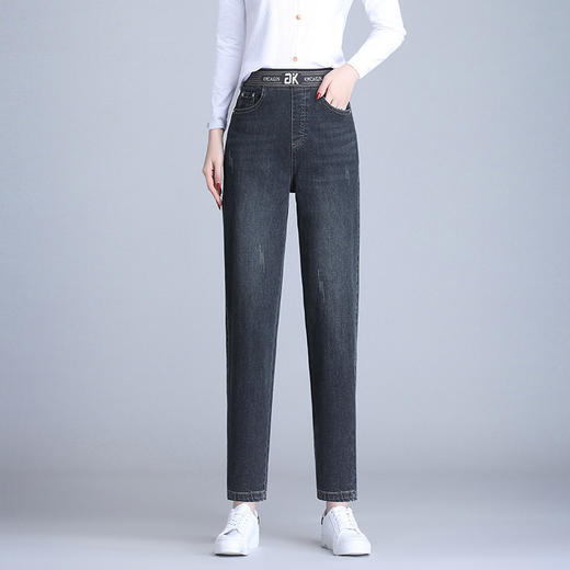 宽松哈伦牛仔裤女2026年新款松紧腰女裤春秋大码女士中年妈妈裤子 商品图3