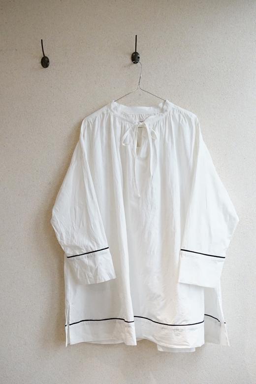 LABORATORY 缝绳装饰的复古长衬衫（黑/白可选） 商品图0