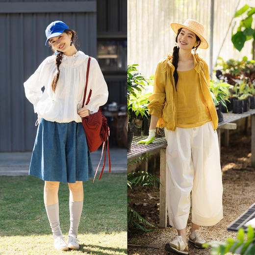 特绽放098朵/"呼吸"防晒外套*纯苎麻轻薄长袖连帽可调节外套女夏 商品图3