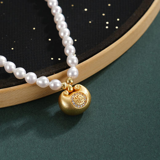 子佩集【福袋满满】珍珠AOYA奥雅项链【XXXL007】4mm珠镀金元宝福2512 商品图1