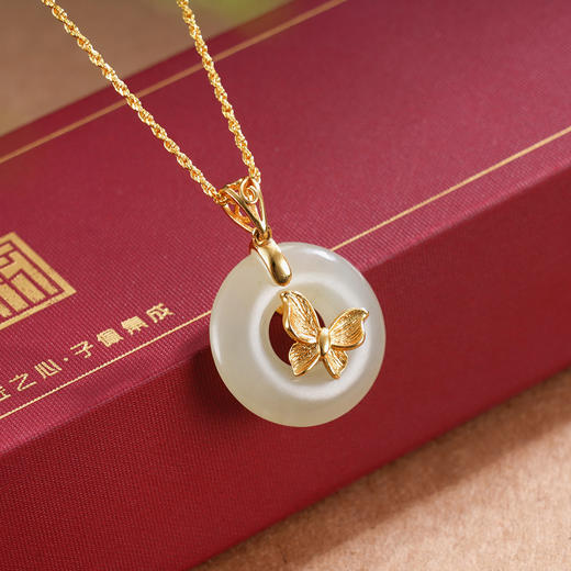 子佩集S925银【心蝶】和田玉套链项链【WSB6954】平安扣2509 商品图0