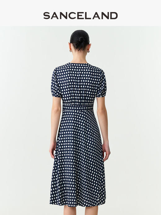 三石一澜SANCELAND 双乔波点印花连衣裙SK24103028 商品图2