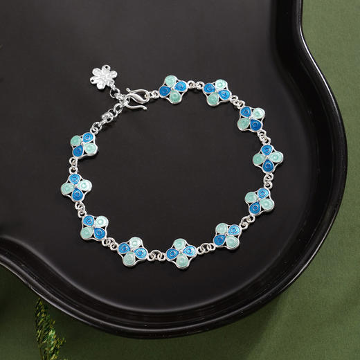 子佩集【四叶安好】S990银手链【MXSL011】四叶草花丝珐琅彩2510 商品图10