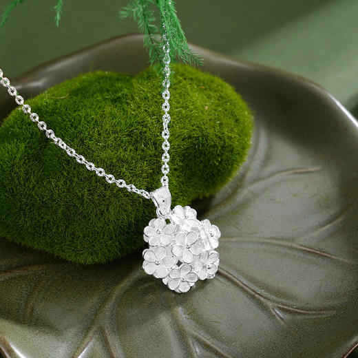 子佩集【繁花簇锦】S990银套链【QFTL014】花丝双面立体花朵项链2510 商品图1