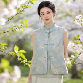 春夏新款！久北·新中式提花刺绣马甲 | 它藏着东方美学的雅致，适配春夏的清爽，毫不费力穿出高级感【预售7天发货】