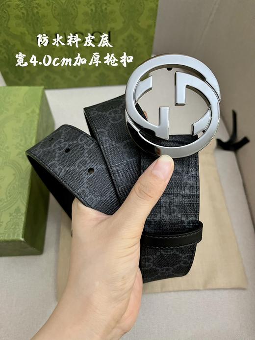 古驰 腰带 牛皮 黑色皮面 4.0cm（GD） 商品图4