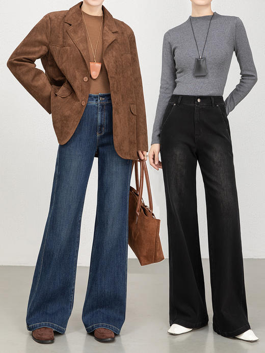 土耳其新升级弹力牛仔妖精裤高腰修身显瘦马蹄喇叭裤 商品图1