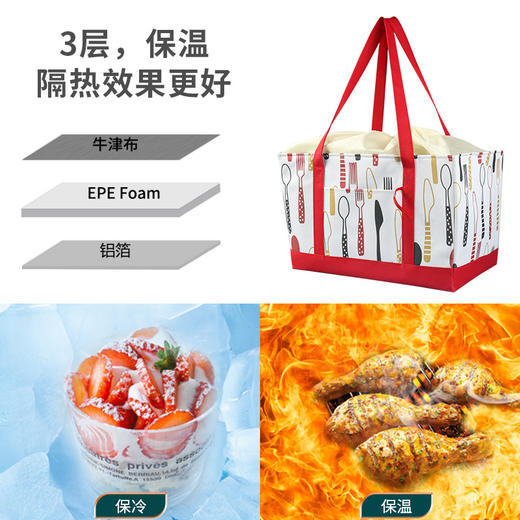 【夏季行走小冰箱】新款折叠超市购物保温袋 大容量铝膜保温保冷袋 烧烤便携手提野餐包 商品图0