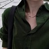 LONGNVFAIR“苔藓绿”灯芯绒全棉衬衫 低调显白 宽松H版型 包容多种身材 商品缩略图8