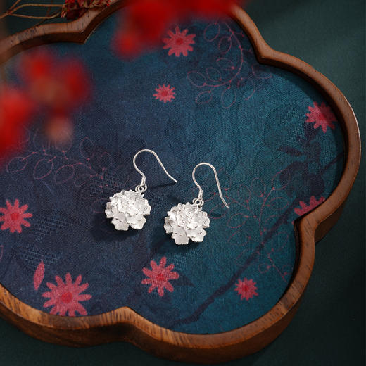 子佩集【花开静好】S990银耳环【LEH000008】花朵花丝2510 商品图5