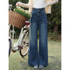 鹿向南「蓝屿微序」垂坠感阔腿裤女夏季新款百搭显瘦蓝色牛仔长裤 商品缩略图0