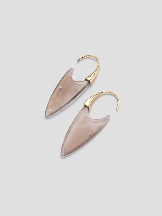 ANATTA｜E-C07-GR Large Drop Earrings [ 加大版 灰玛瑙 耳环 ]【循Countinuum Line】 商品图1
